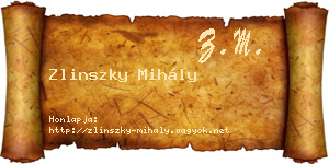 Zlinszky Mihály névjegykártya